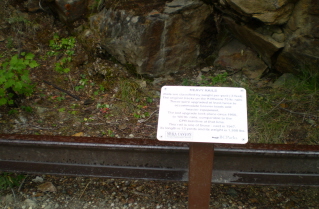 Kettle Valley Railway Myra Canyon, information on rails used, 2010-08.